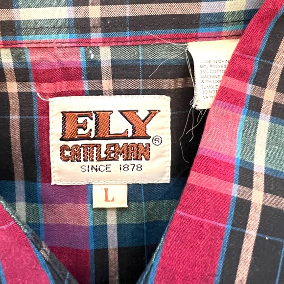 VINTAGE-Pearl Snap Western Shirt - Picture 5 of 8